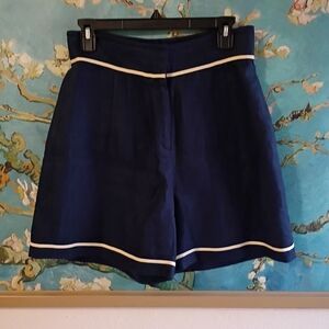 Plenty By Tracy Reese Navy Blue Women's Shorts with White Trim Size L